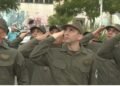 Nahuel Gallo participó del izamiento de la bandera nacional en el edificio de Gendarmería
