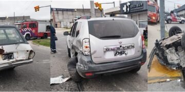 Siniestro vial en cadena, una mujer detenida por alcoholemia positiva