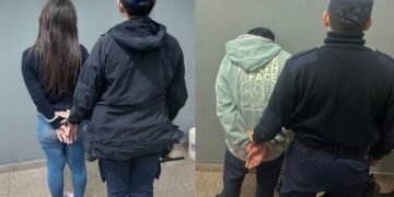 Una pareja detenida por violentos