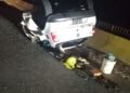 Vuelco de un automóvil en el sur d ela capital