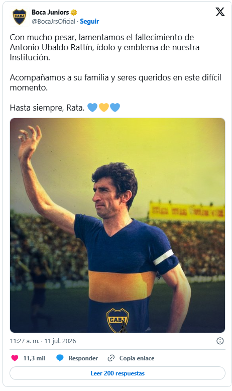 Adiós a Antonio Rattín, ícono de Boca