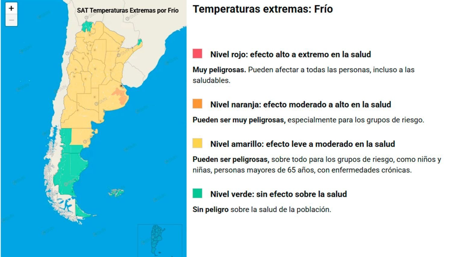 Hoy será el día más frío del año y hay alertas en casi todo el país
