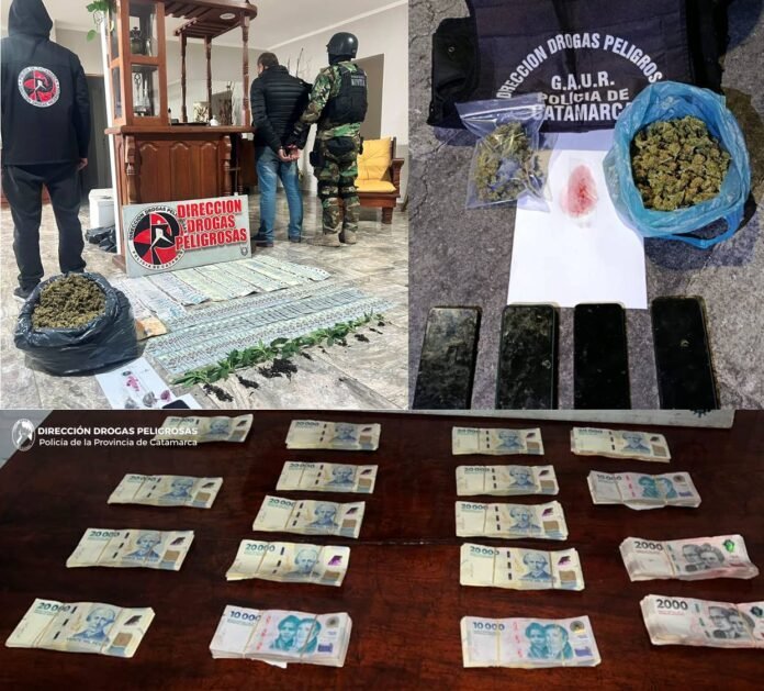 Importantes operativos contra el narcomenudeo: secuestran más de $23 millones, droga y detienen a dos personas en Capital y Santa María