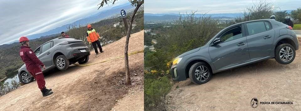 Pudo ser una tragedia: En el Parque de los vientos, detuvo la marcha al borde del precipicio