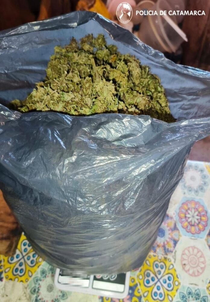 Incautaron más de un kilo de marihuana durante un procedimiento policial en Ancasti