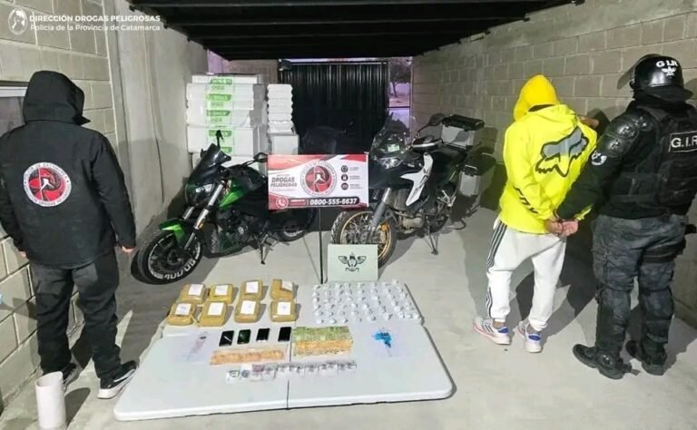 Secuestran 10kg de droga y detienen a dos personas en el Sur