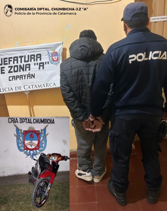 Aprehendieron a un joven tras evadir un control y embestir a un policía en Chumbicha