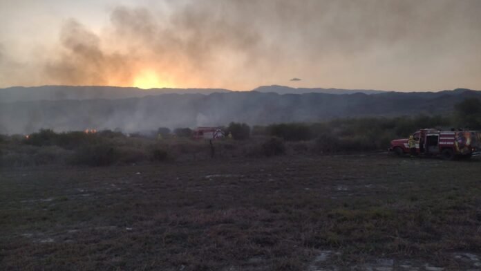 Incendio en Ruta N° 1: despliegan un importante operativo