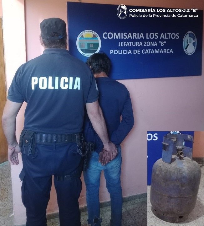 Quiso escapar de la Policía y lo atraparon con una garrafa de dudosa procedencia