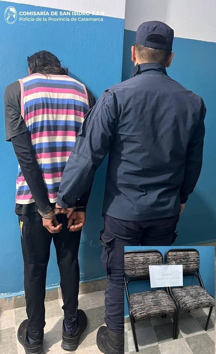 vALLE vIEJO: rOBÓ DOS SILLAS Y QUEDO DETENIDO