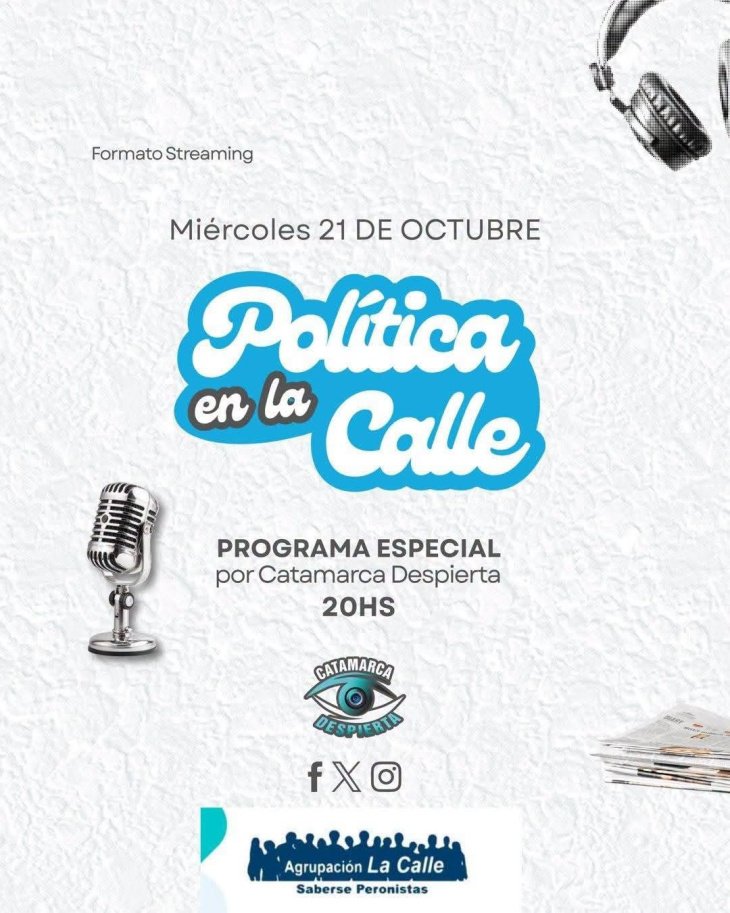 Hoy en Política en La Calle – Streaming tenemos un invitado de lujo.